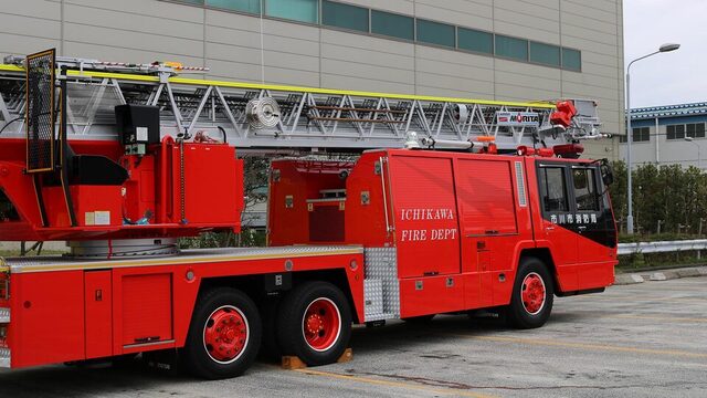 「プロロジスパーク市川1」における防災訓練(2018年 消防車|6436) 「プロロジスパーク市川1」における防災訓練(2018年 消防車|6436)