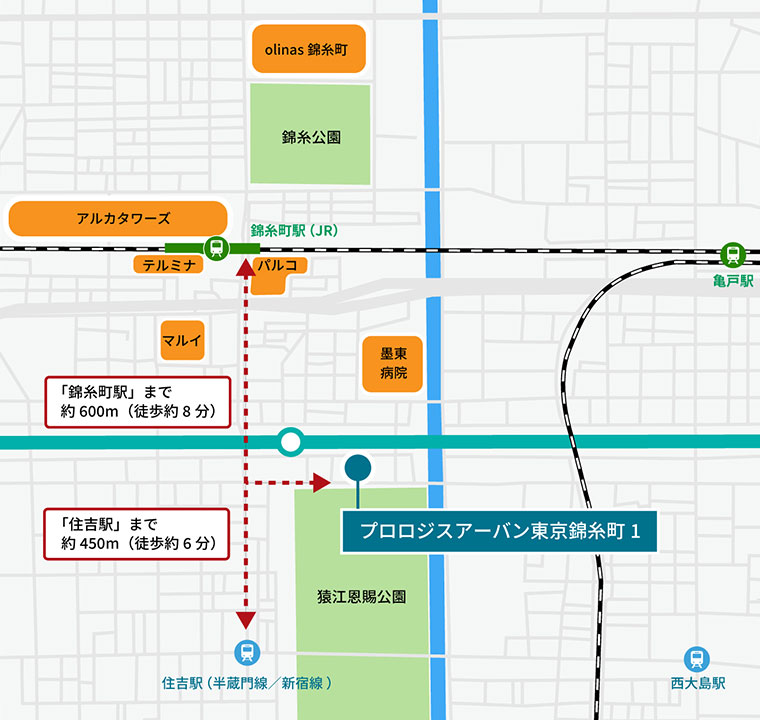 プロロジスアーバン東京錦糸町1 開発地