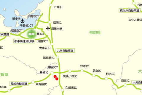 九州エリアマップ（2018年4月25日現在）
