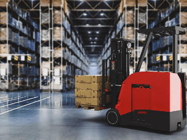 Forklift in warehouse Forklift in warehouse
